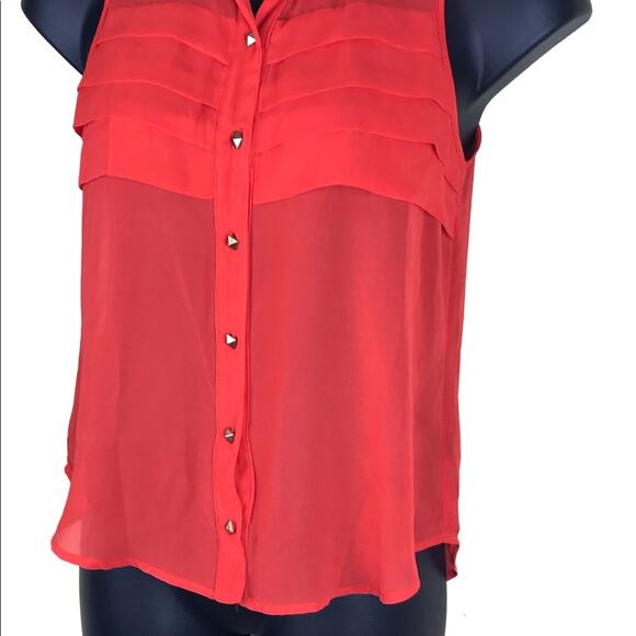 I.N. SAN FRANCISCO Red Sheer Tank Sz Med - Picture 2 of 5